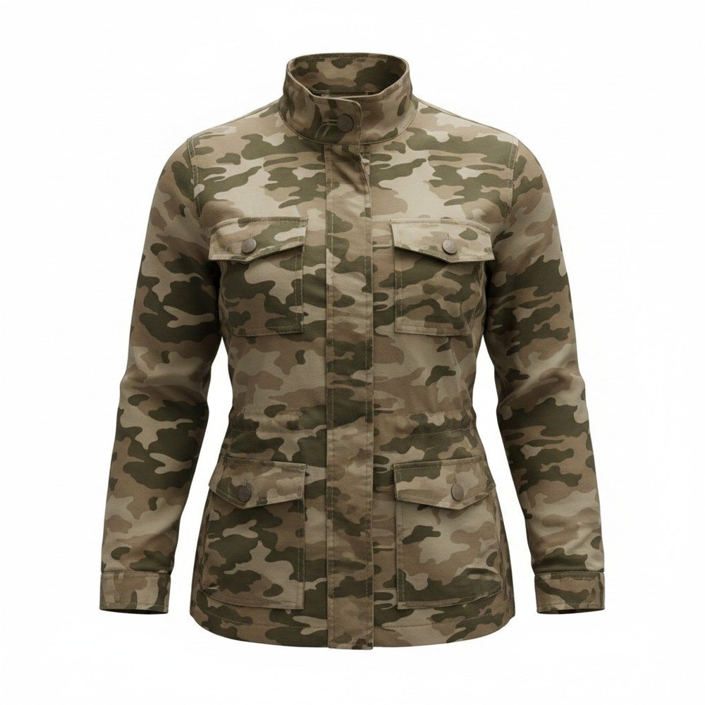 Universal Thread Utility Jacket Women XL Green Camo Print Military Anorak Field